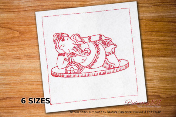 Ganesh Idol Indian Culture Redwork: A Designer Review for Small Business Merch