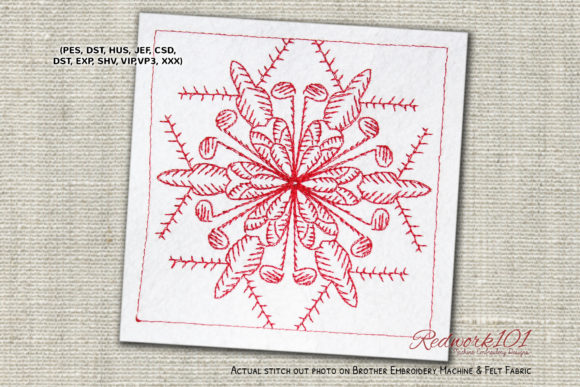 Snowflake Redwork Design: A Handmade Gift Review
