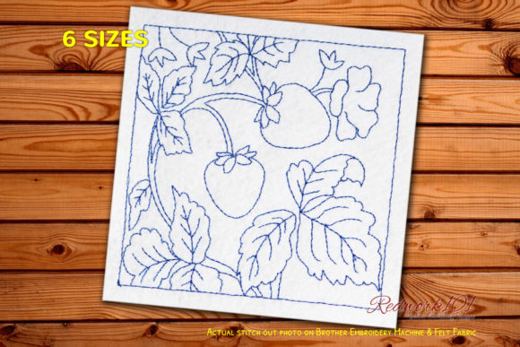 Strawberry with Leaves Redwork: A Seller's Review