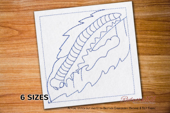 Worm Eating Leaf Redwork – A Designer's Review